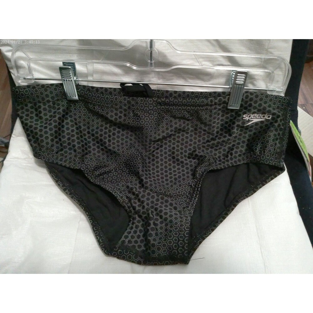 Speedo Men's Swim Brief Size 36 Hex Breaker Brief Anthracite NIB